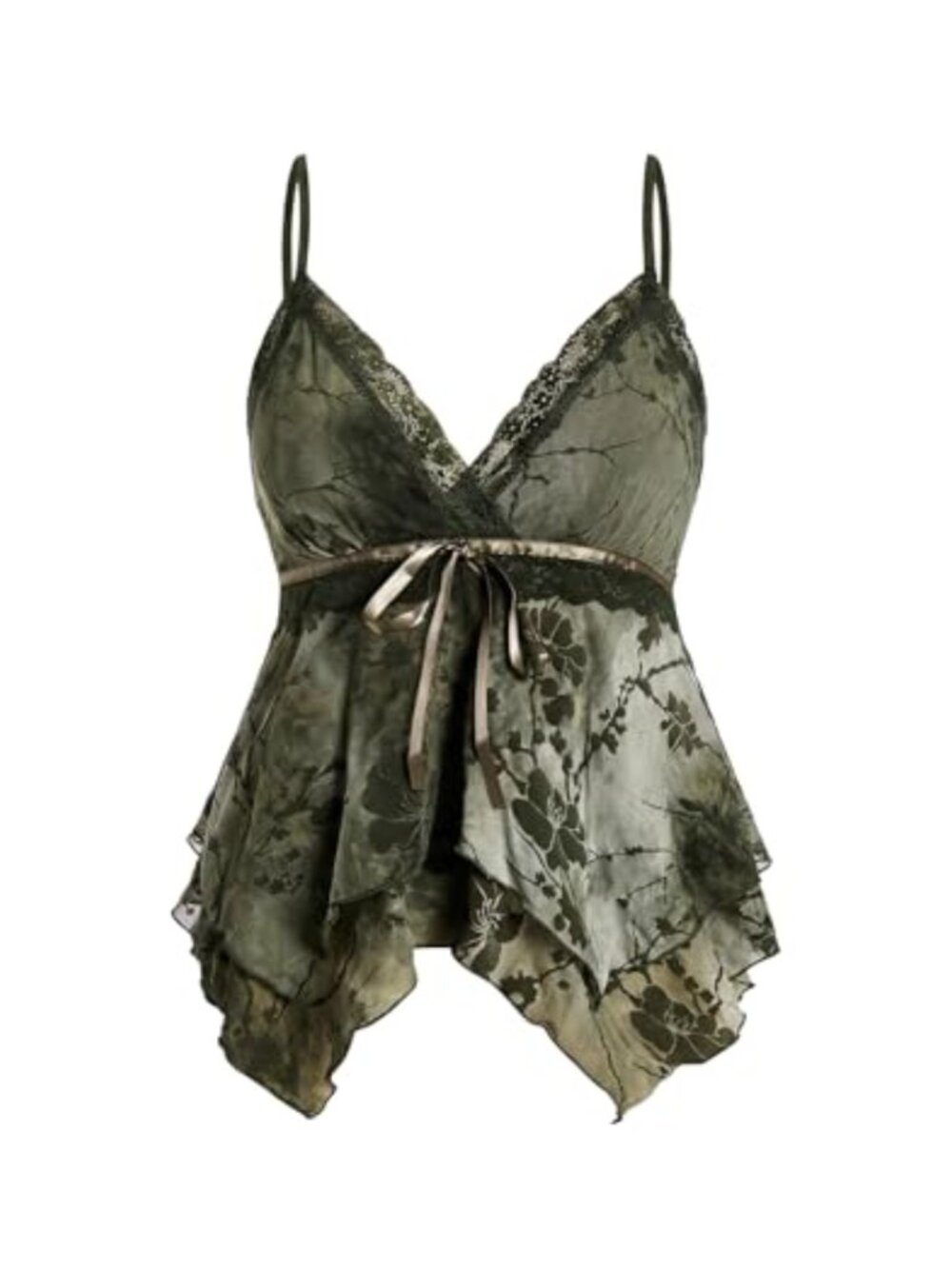 Women's Sleeveless Floral Lace Cami Peplum Top Asymmetrical Going Out